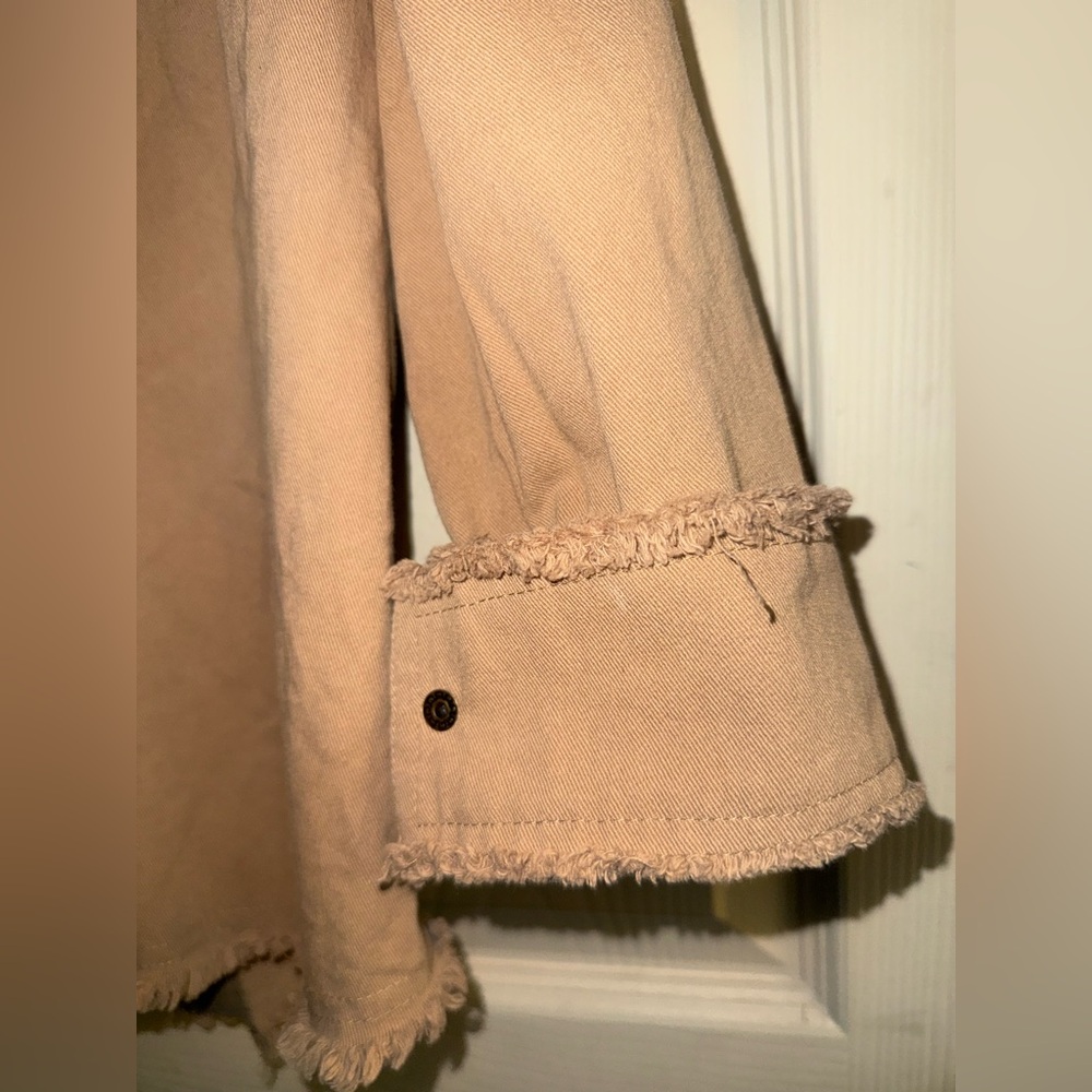 LA MIEL Brown Frayed Collar Shirt/jacket - Picture 4 of 11